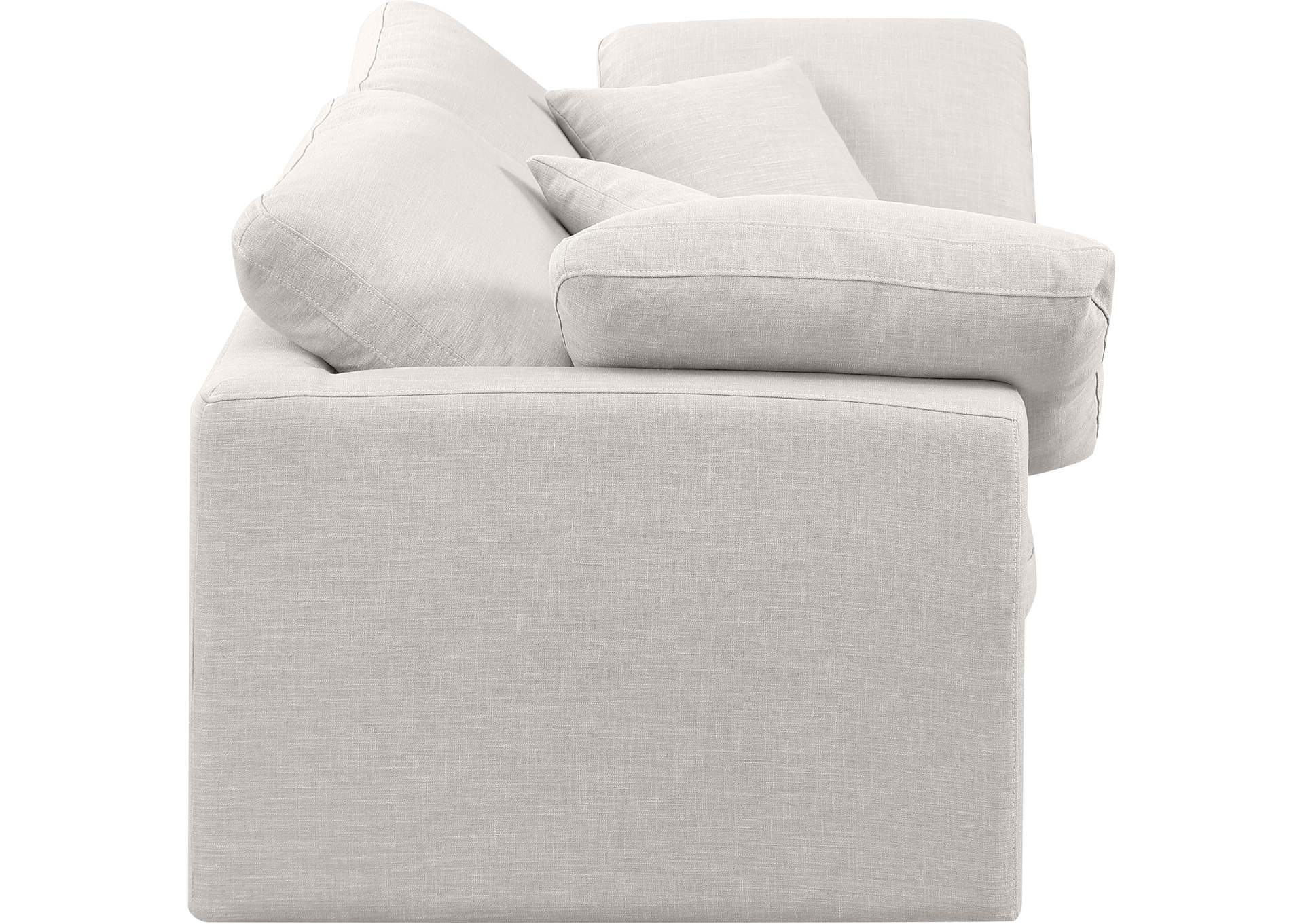 Indulge Cream Linen Textured Fabric Modular Sofa,Meridian Furniture