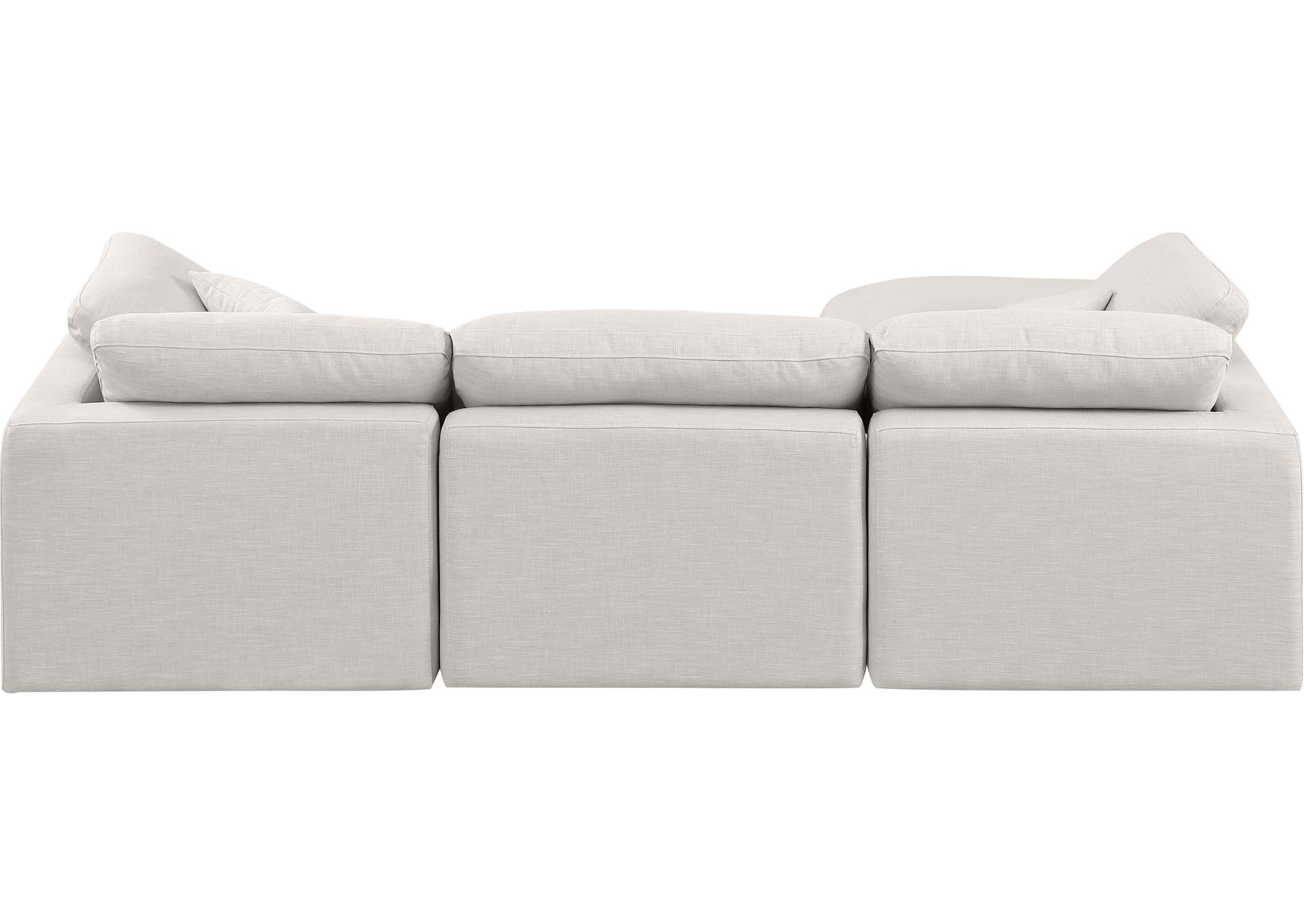 Indulge Cream Linen Textured Fabric Modular Sectional,Meridian Furniture
