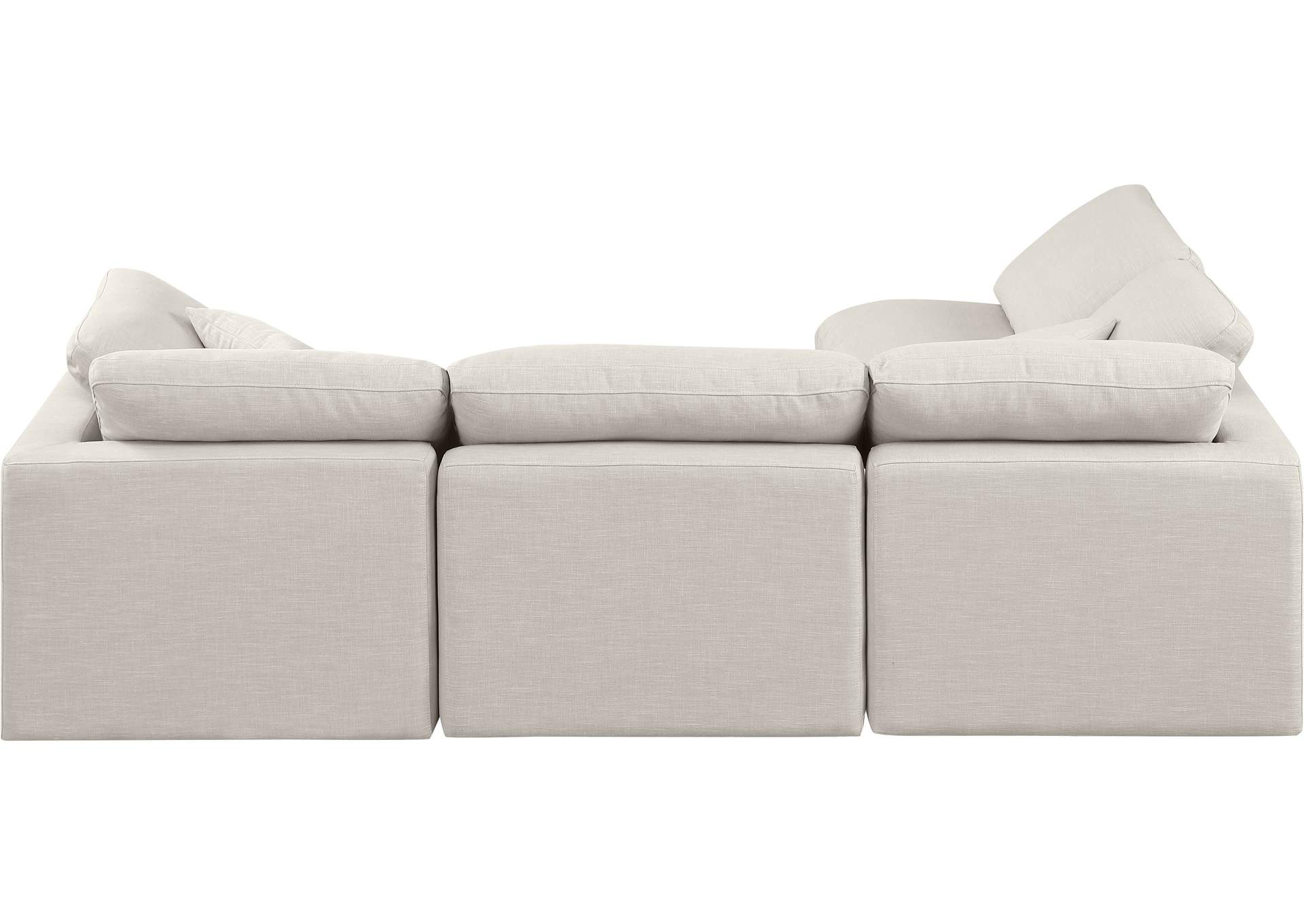 Indulge Cream Linen Textured Fabric Modular Sectional,Meridian Furniture