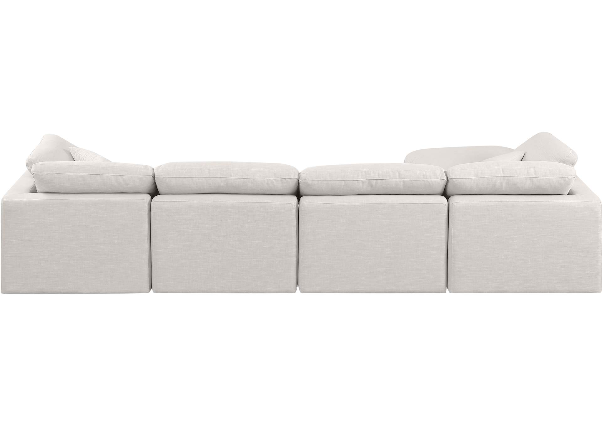 Indulge Cream Linen Textured Fabric Modular Sectional,Meridian Furniture