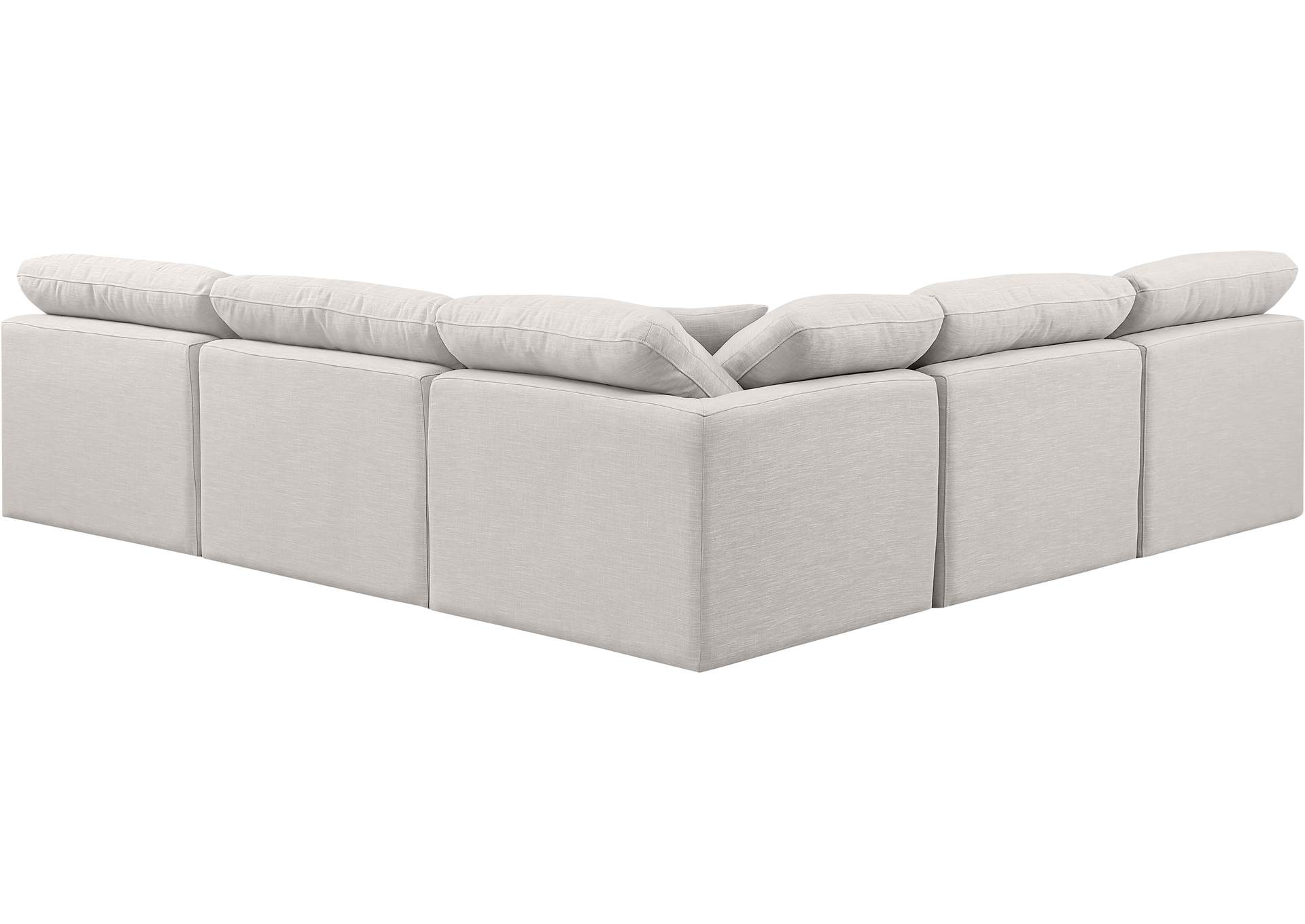 Indulge Cream Linen Textured Fabric Modular Sectional,Meridian Furniture
