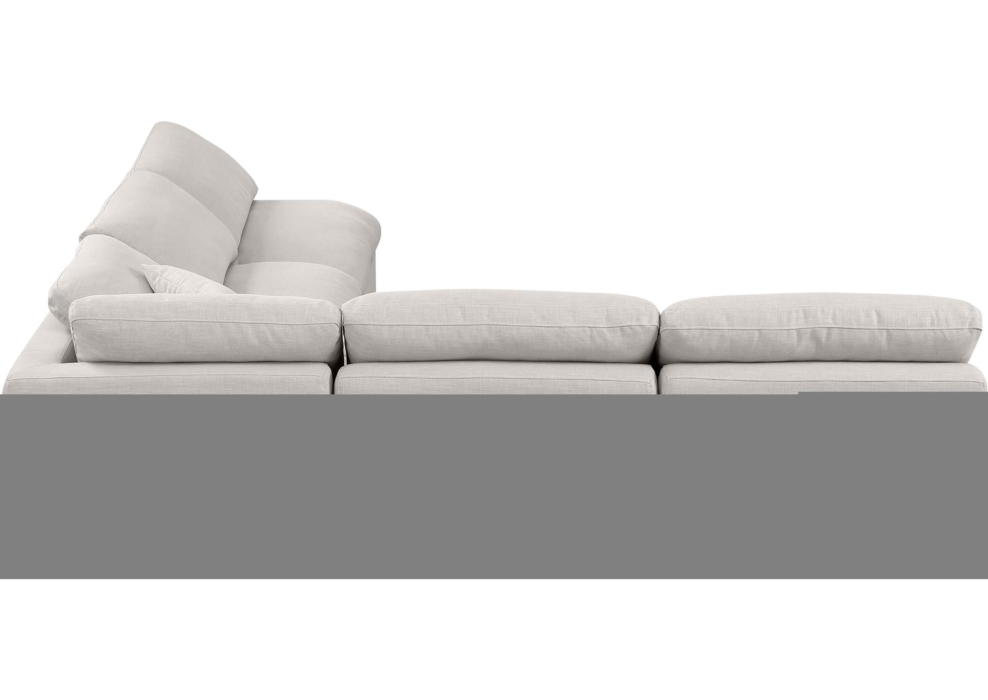 Indulge Cream Linen Textured Fabric Modular Sectional,Meridian Furniture