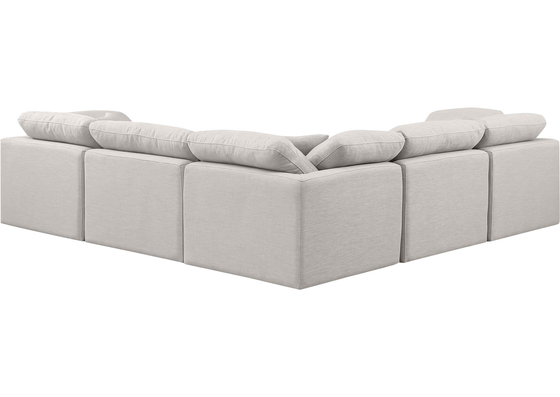 Indulge Cream Linen Textured Fabric Modular Sectional,Meridian Furniture