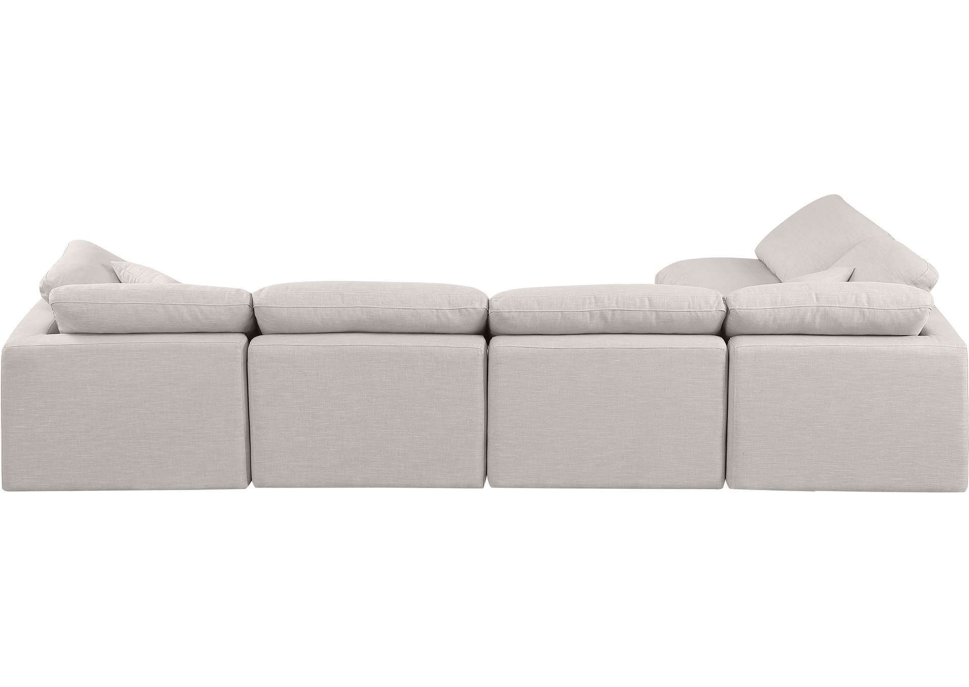 Indulge Cream Linen Textured Fabric Modular Sectional,Meridian Furniture