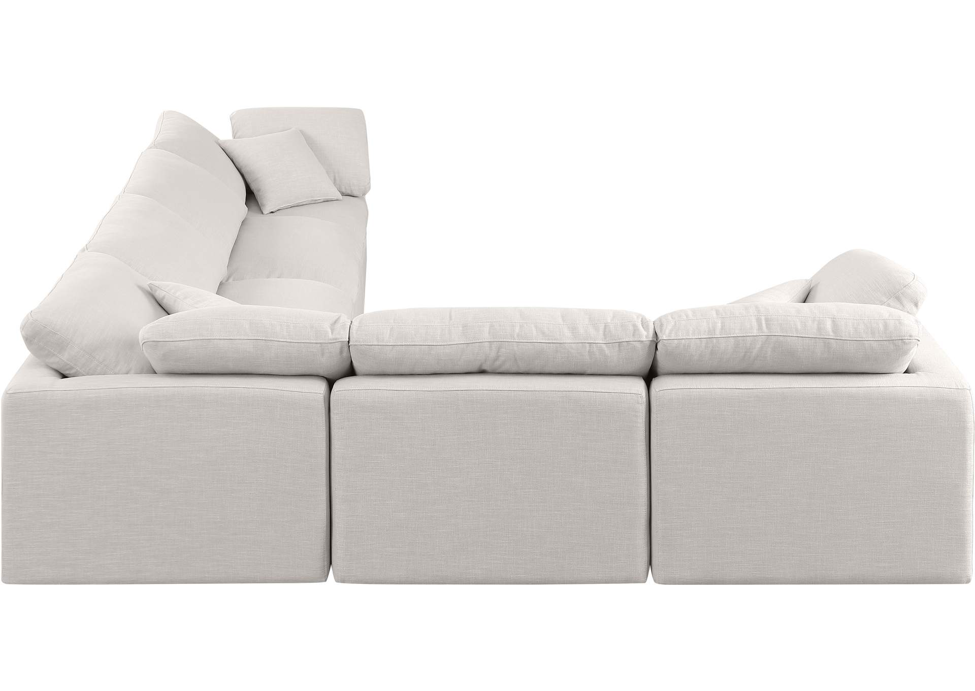 Indulge Cream Linen Textured Fabric Modular Sectional,Meridian Furniture
