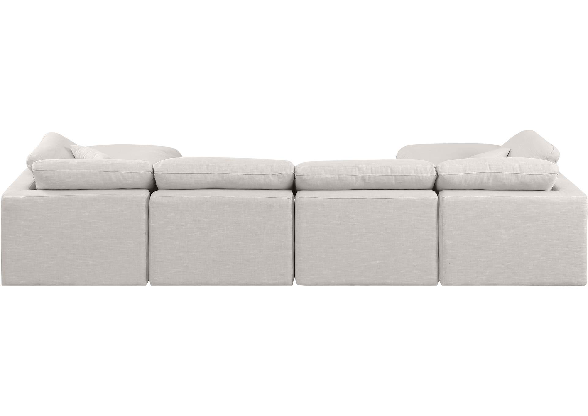 Indulge Cream Linen Textured Fabric Modular Sectional,Meridian Furniture