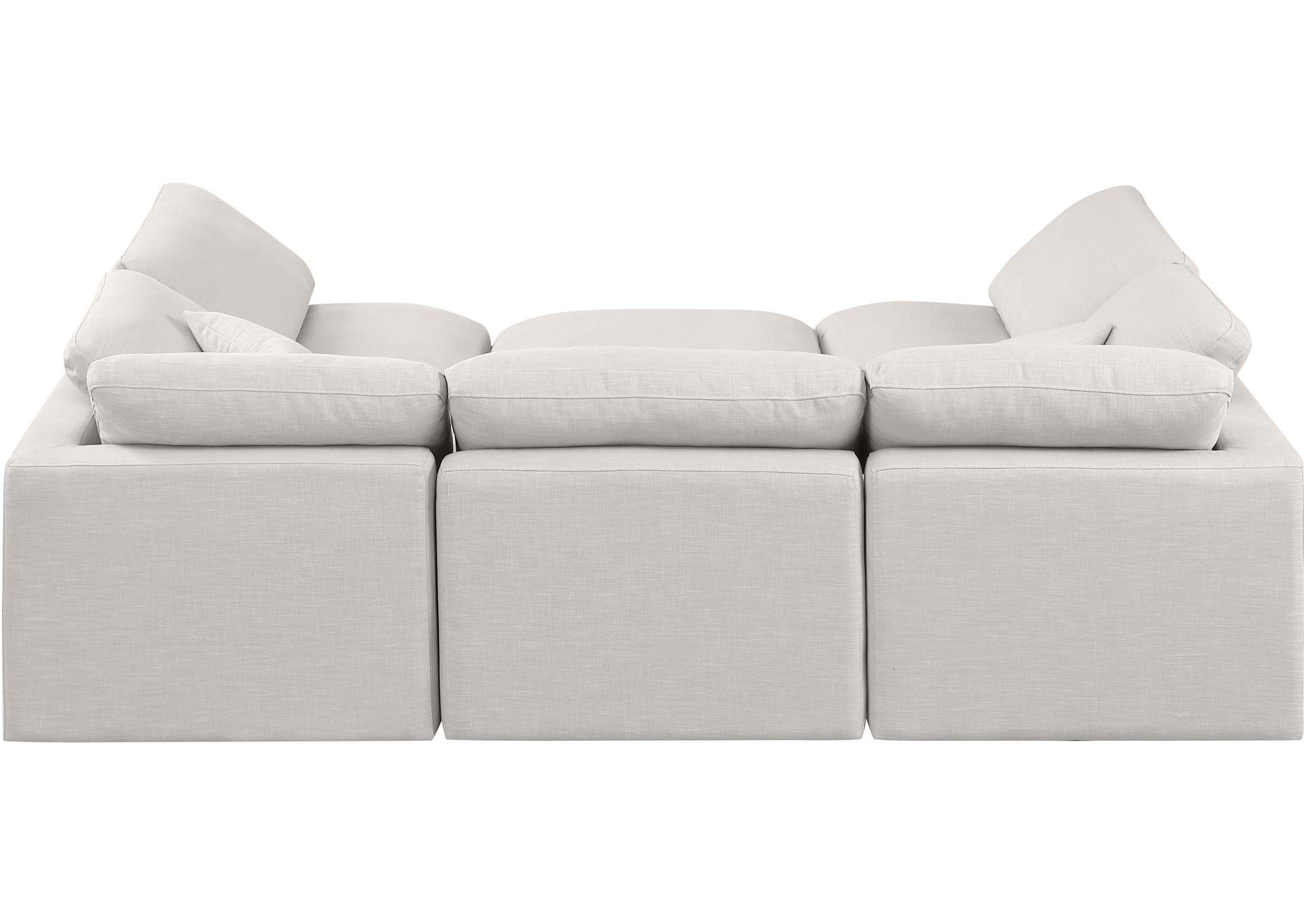 Indulge Cream Linen Textured Fabric Modular Sectional,Meridian Furniture