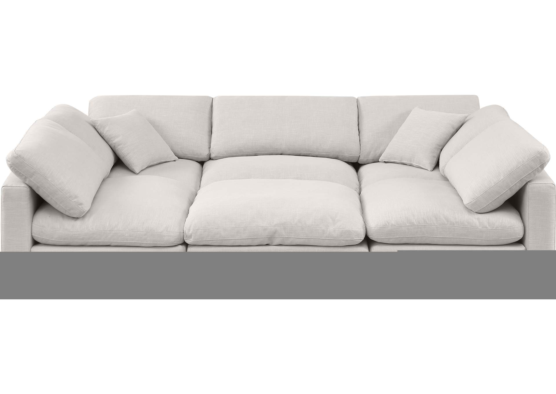 Indulge Cream Linen Textured Fabric Modular Sectional,Meridian Furniture