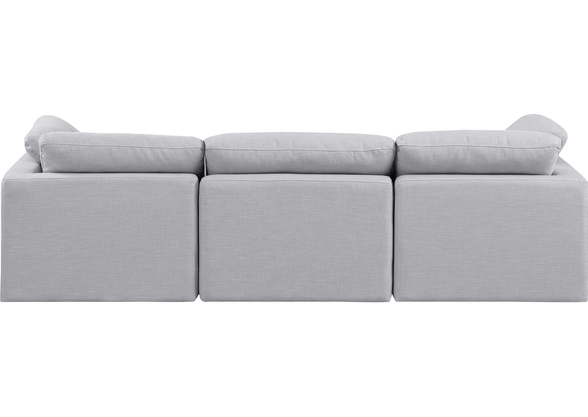 Indulge Grey Linen Textured Fabric Modular Sofa,Meridian Furniture