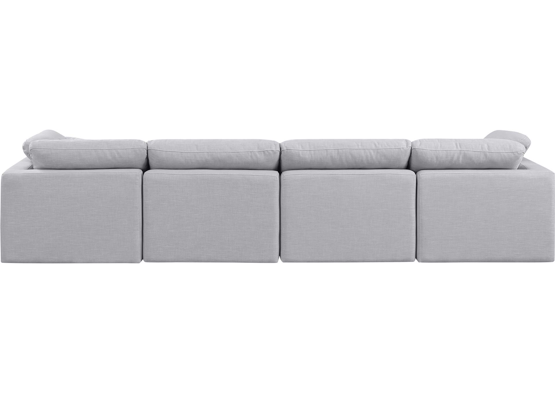 Indulge Grey Linen Textured Fabric Modular Sofa,Meridian Furniture