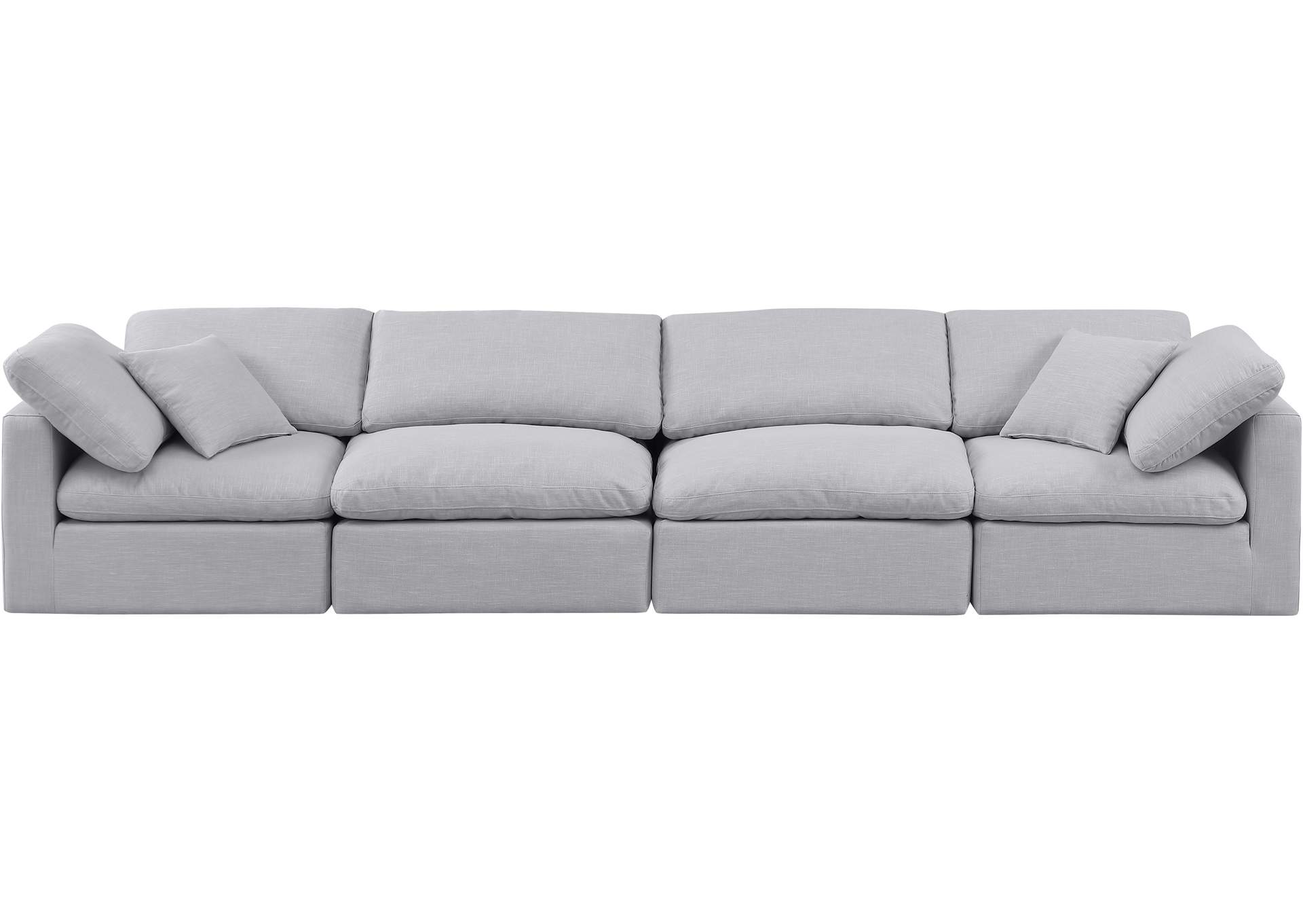 Indulge Grey Linen Textured Fabric Modular Sofa,Meridian Furniture