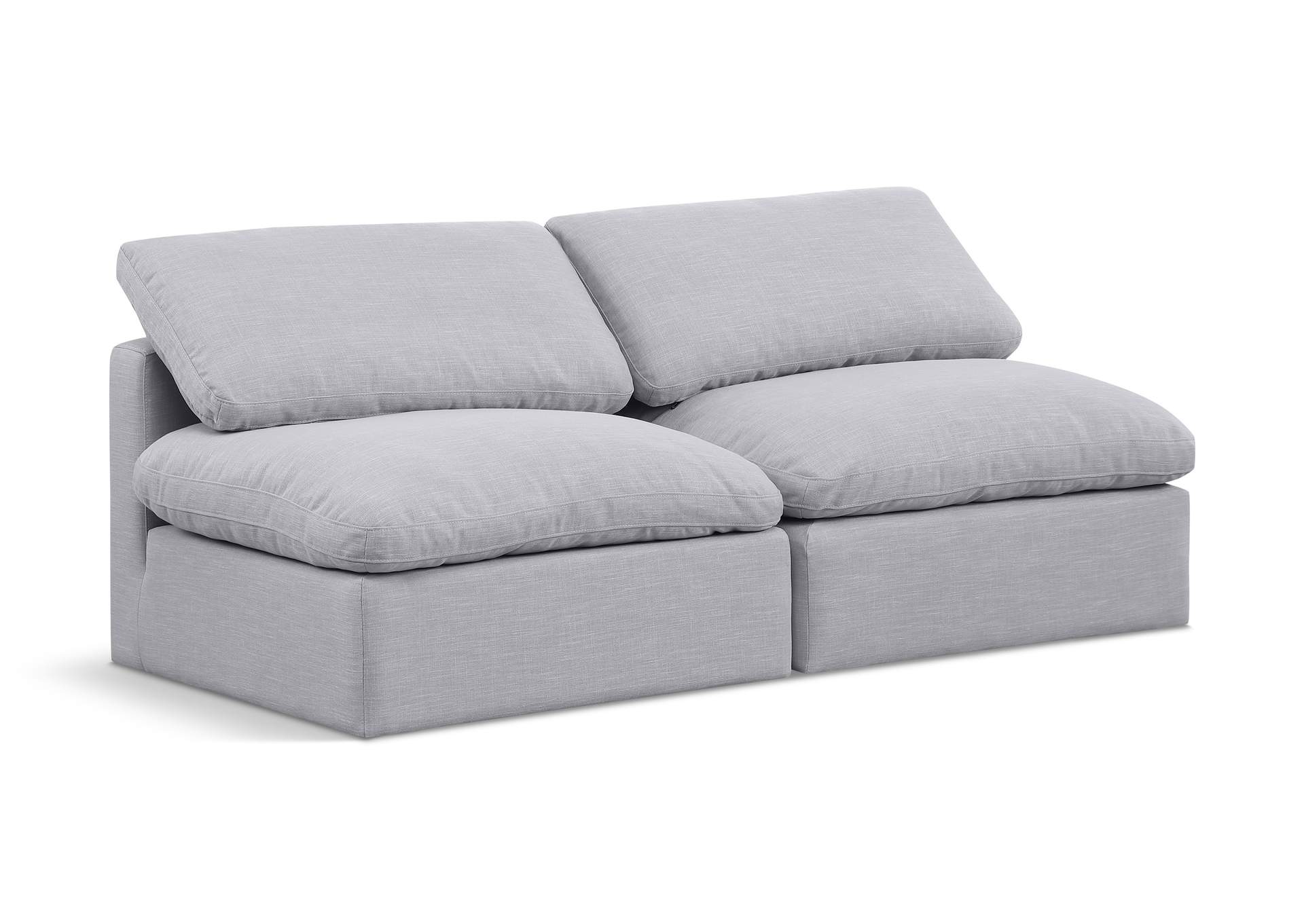 Indulge Grey Linen Textured Fabric Modular Sofa,Meridian Furniture