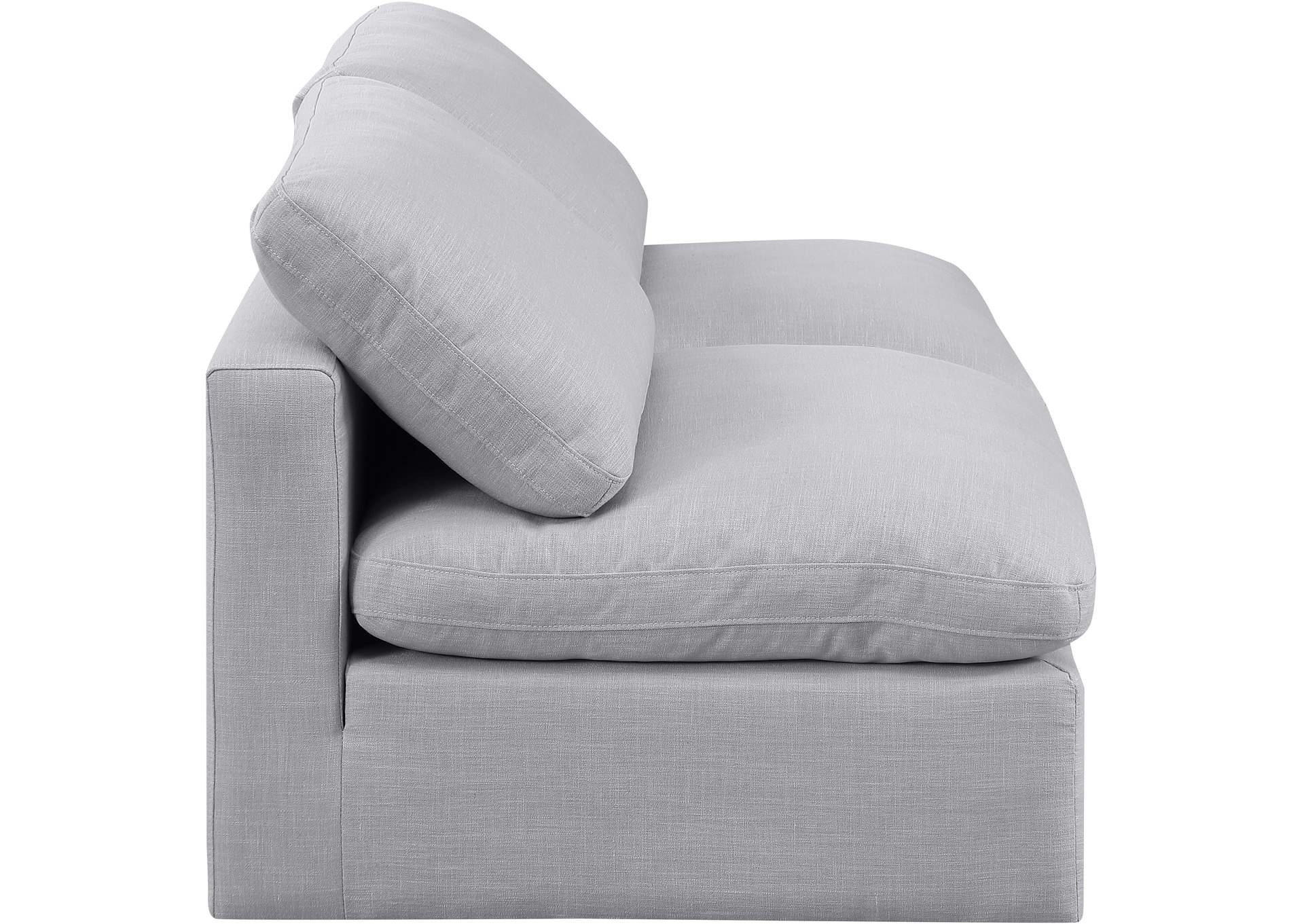 Indulge Grey Linen Textured Fabric Modular Sofa,Meridian Furniture