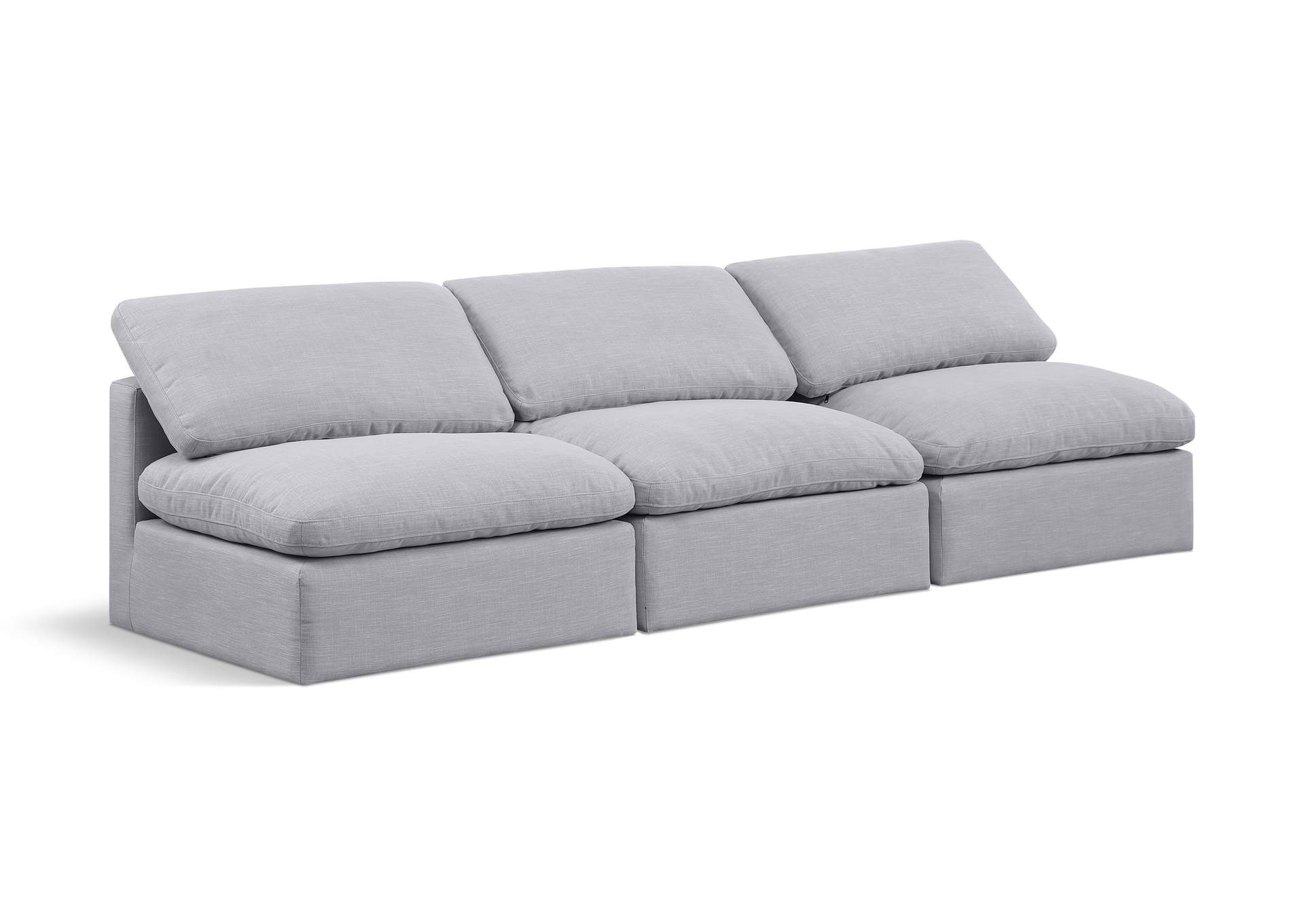 Indulge Grey Linen Textured Fabric Modular Sofa,Meridian Furniture