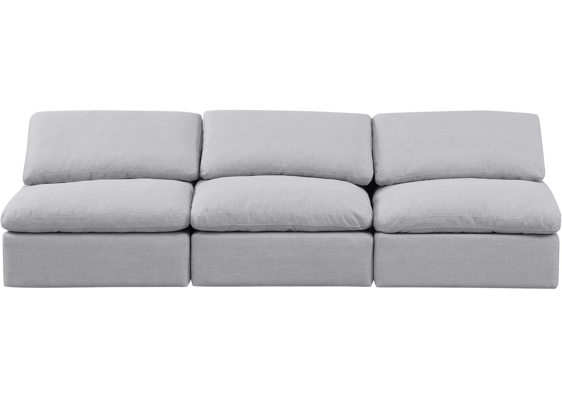 Indulge Grey Linen Textured Fabric Modular Sofa,Meridian Furniture
