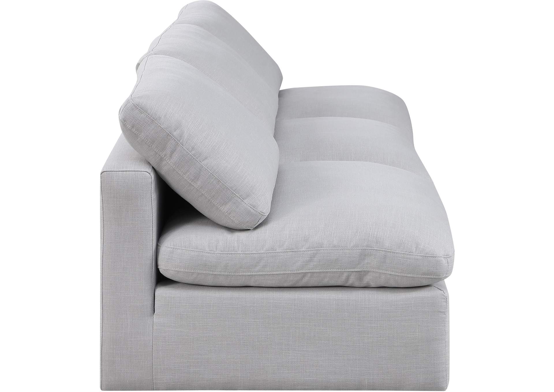 Indulge Grey Linen Textured Fabric Modular Sofa,Meridian Furniture