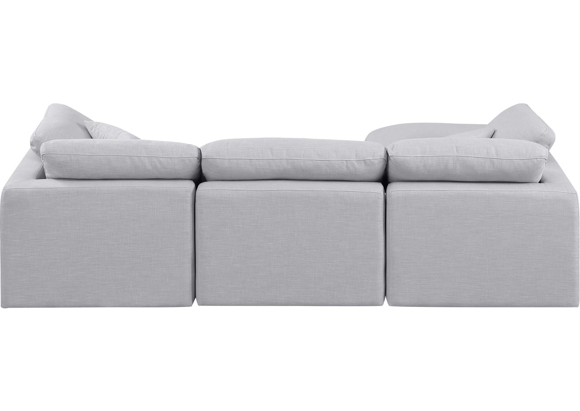 Indulge Grey Linen Textured Fabric Modular Sectional,Meridian Furniture