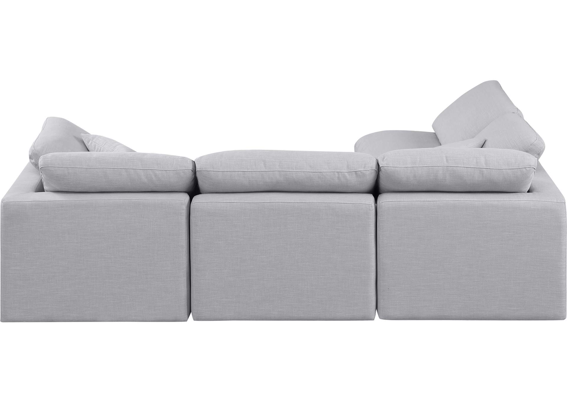 Indulge Grey Linen Textured Fabric Modular Sectional,Meridian Furniture