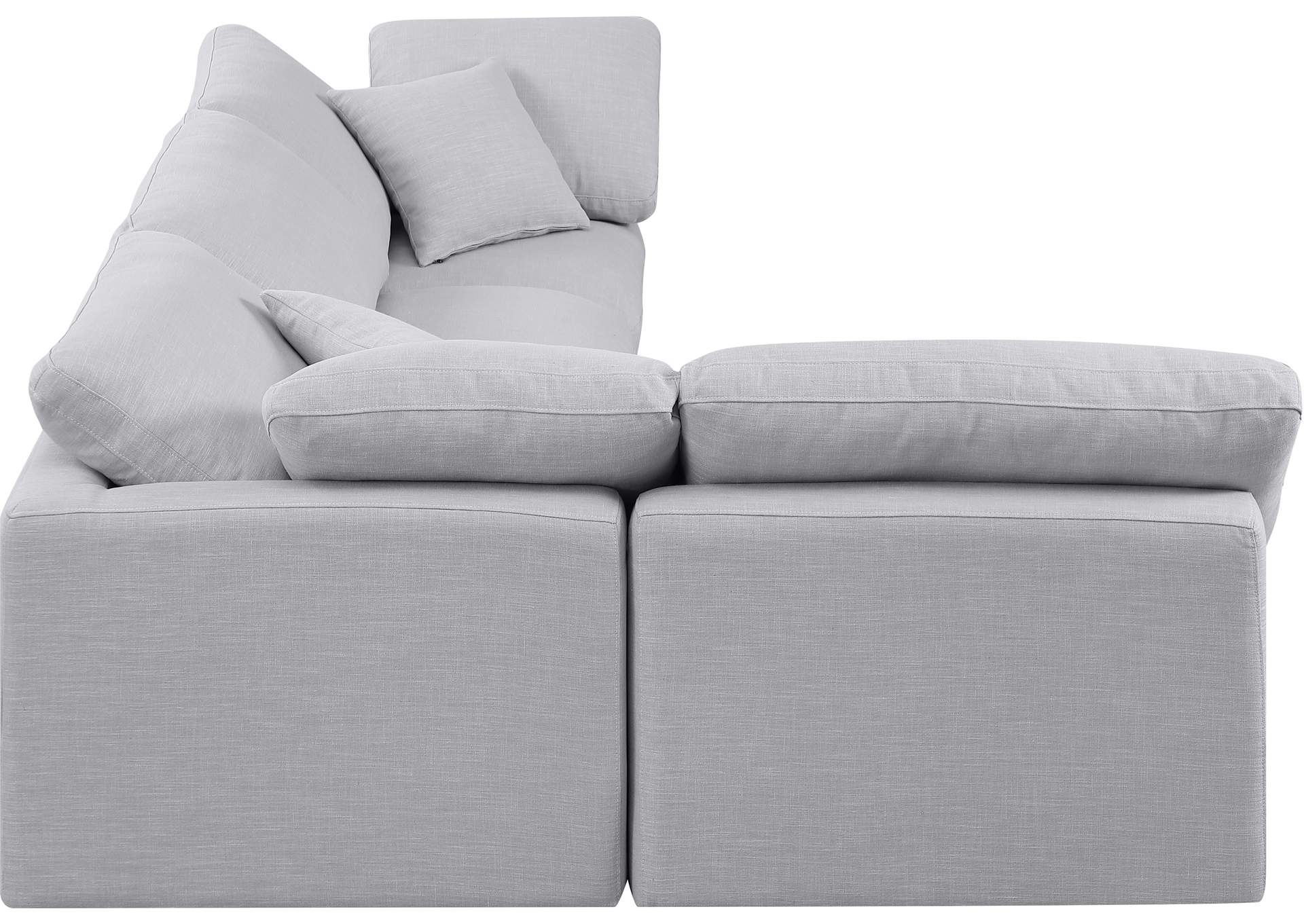 Indulge Grey Linen Textured Fabric Modular Sectional,Meridian Furniture