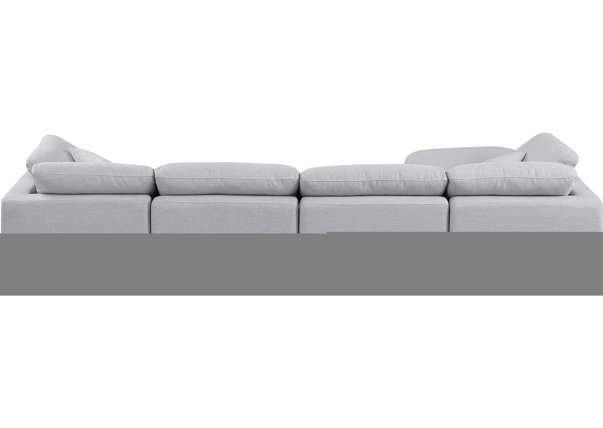 Indulge Grey Linen Textured Fabric Modular Sectional,Meridian Furniture