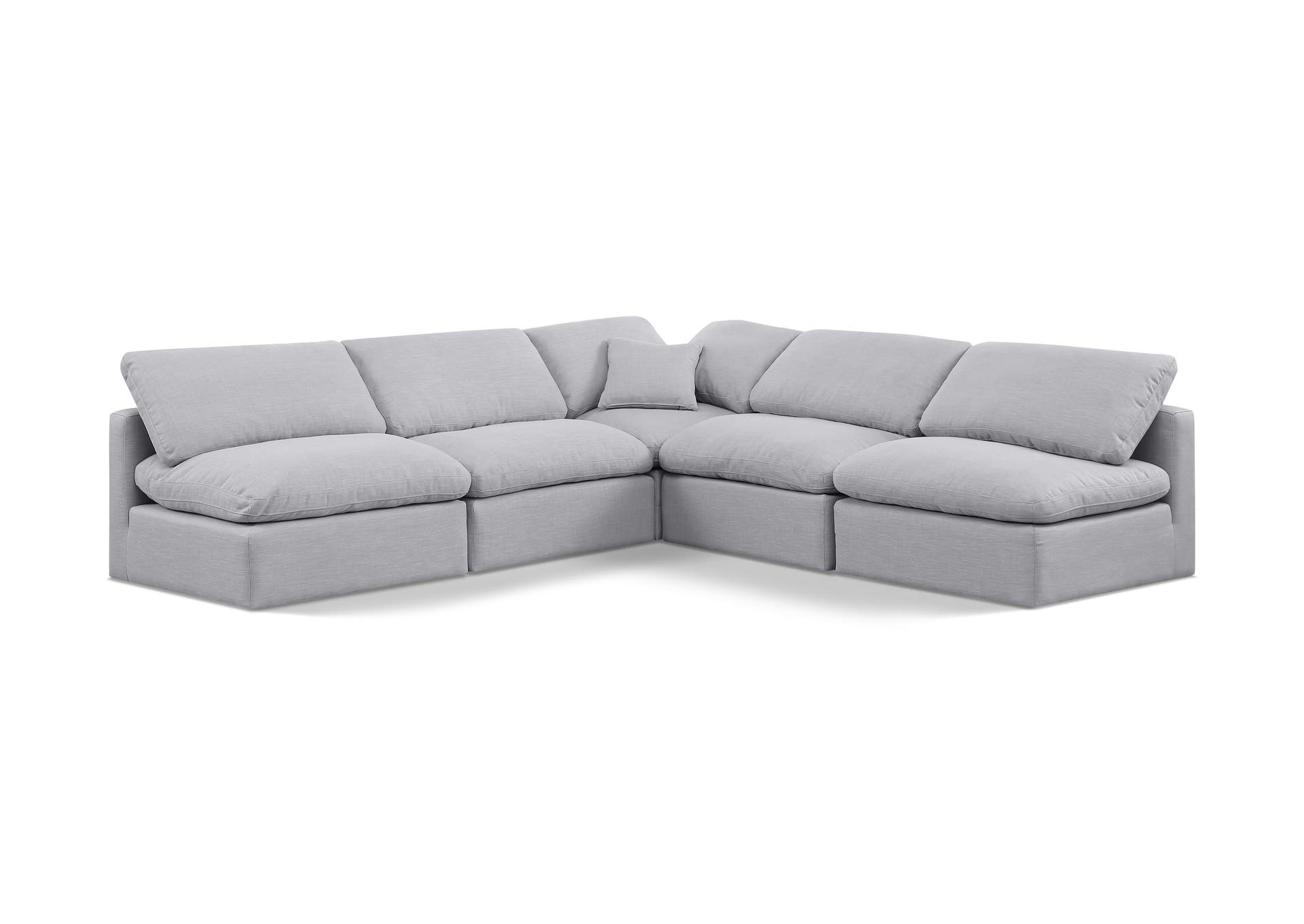 Indulge Grey Linen Textured Fabric Modular Sectional,Meridian Furniture