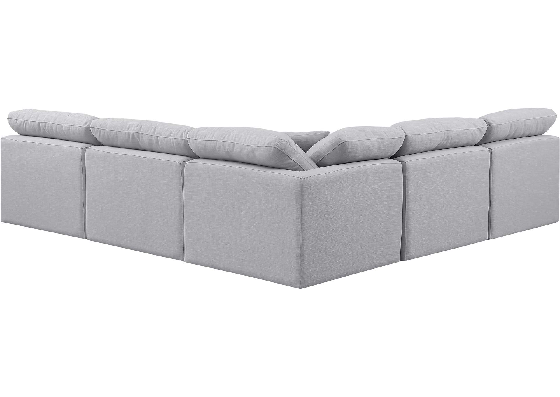 Indulge Grey Linen Textured Fabric Modular Sectional,Meridian Furniture