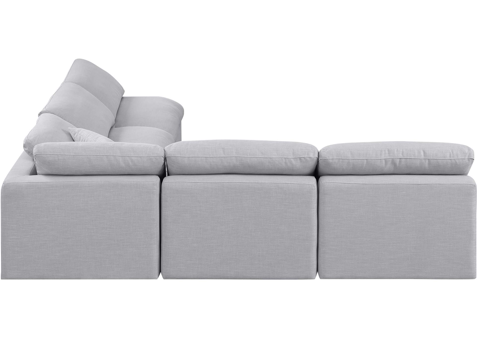 Indulge Grey Linen Textured Fabric Modular Sectional,Meridian Furniture