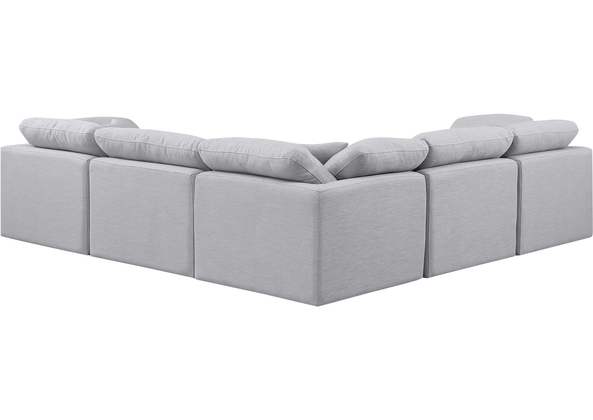 Indulge Grey Linen Textured Fabric Modular Sectional,Meridian Furniture