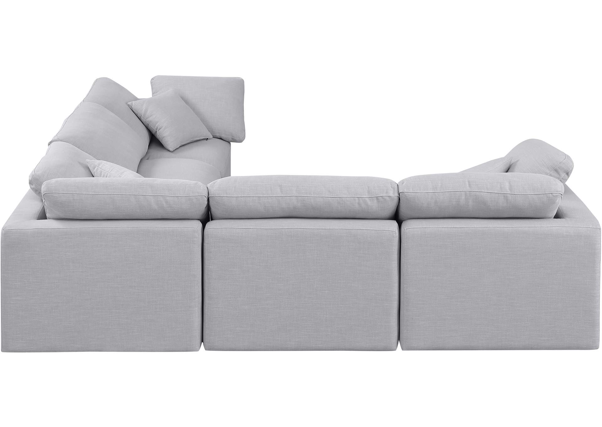 Indulge Grey Linen Textured Fabric Modular Sectional,Meridian Furniture