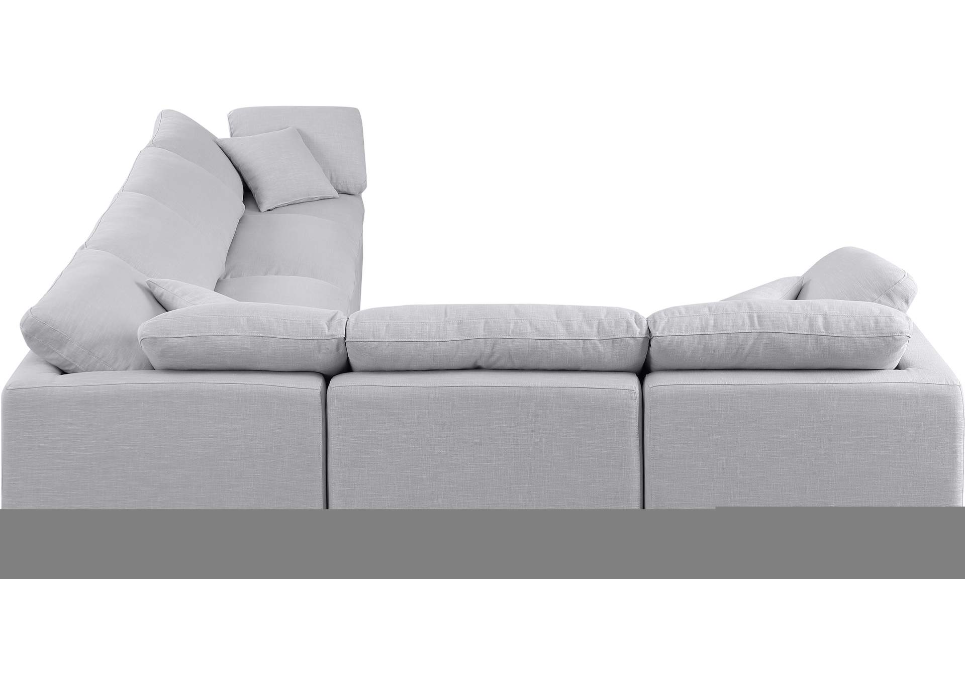 Indulge Grey Linen Textured Fabric Modular Sectional,Meridian Furniture
