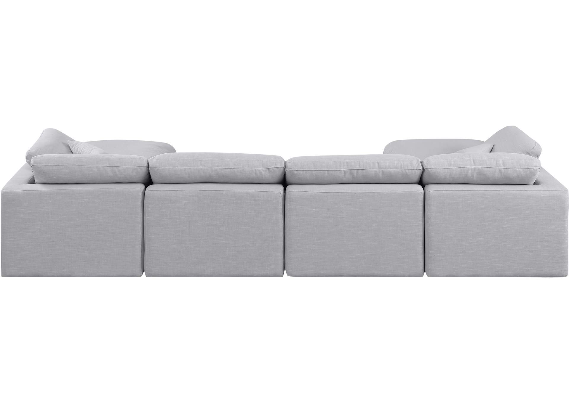 Indulge Grey Linen Textured Fabric Modular Sectional,Meridian Furniture