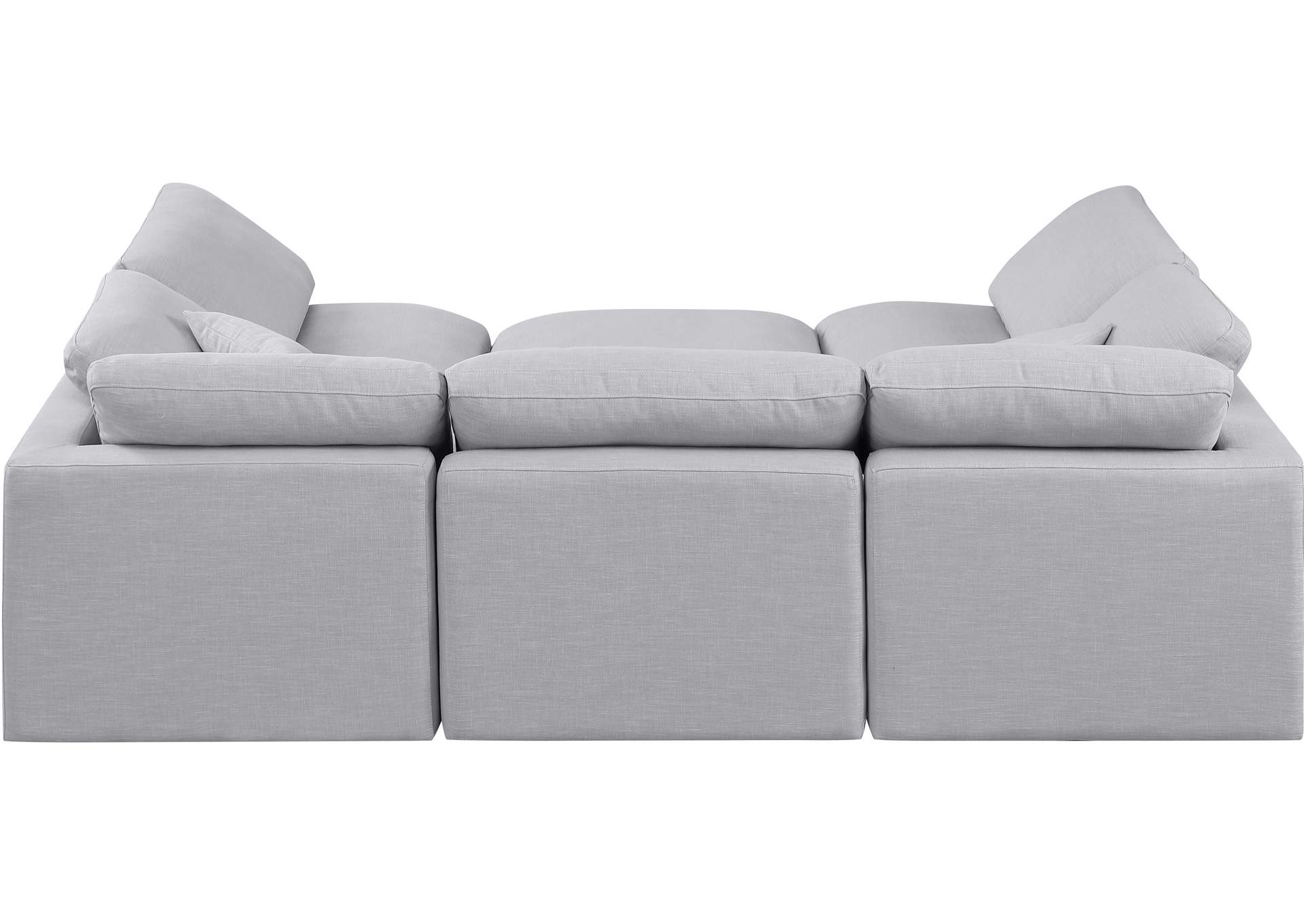 Indulge Grey Linen Textured Fabric Modular Sectional,Meridian Furniture
