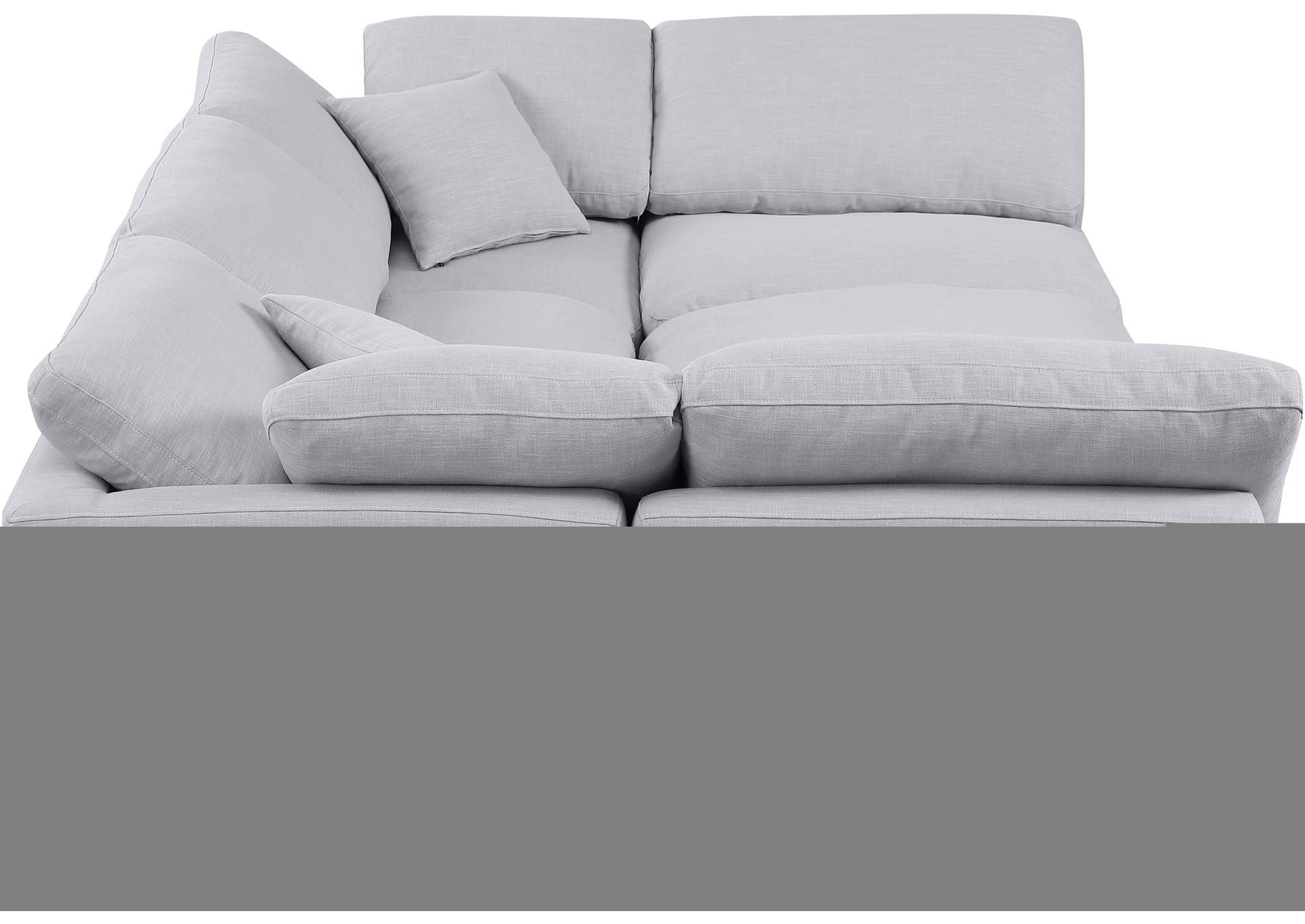 Indulge Grey Linen Textured Fabric Modular Sectional,Meridian Furniture