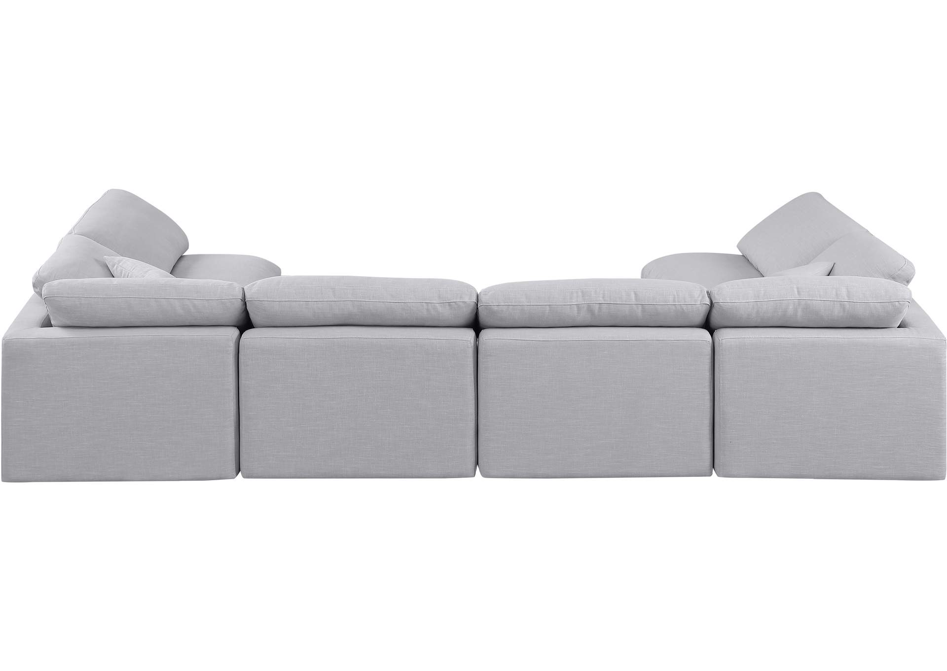 Indulge Grey Linen Textured Fabric Modular Sectional,Meridian Furniture