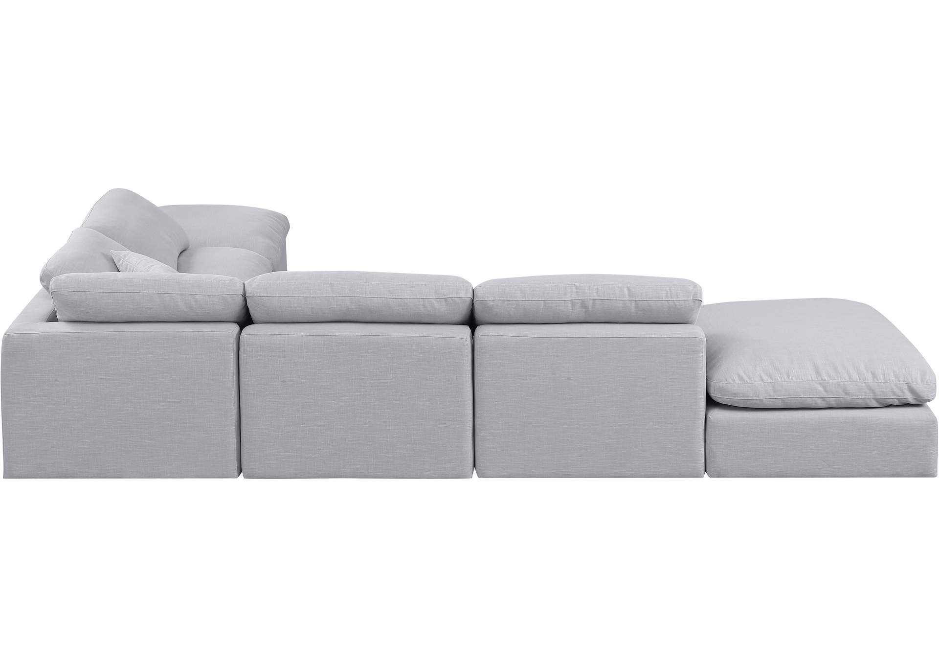 Indulge Grey Linen Textured Fabric Modular Sectional,Meridian Furniture