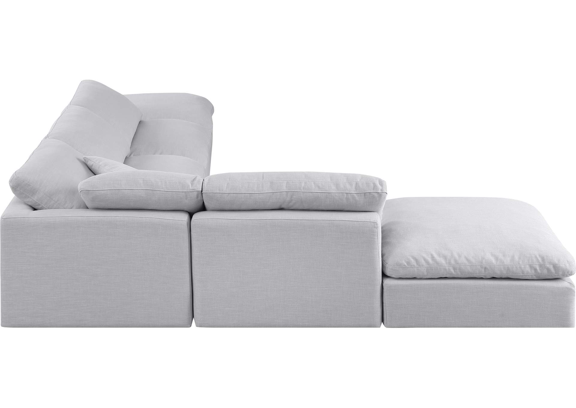 Indulge Grey Linen Textured Fabric Modular Sectional,Meridian Furniture