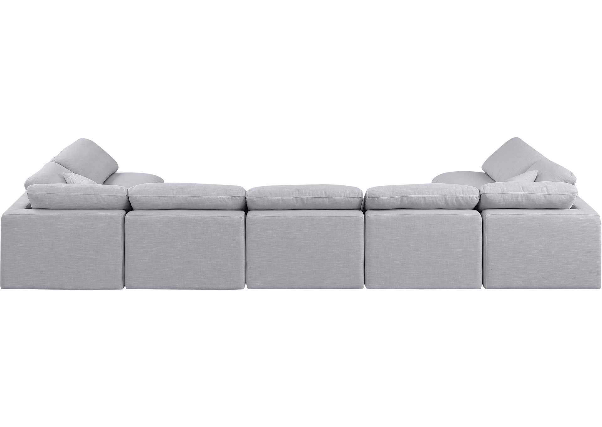 Indulge Grey Linen Textured Fabric Modular Sectional,Meridian Furniture