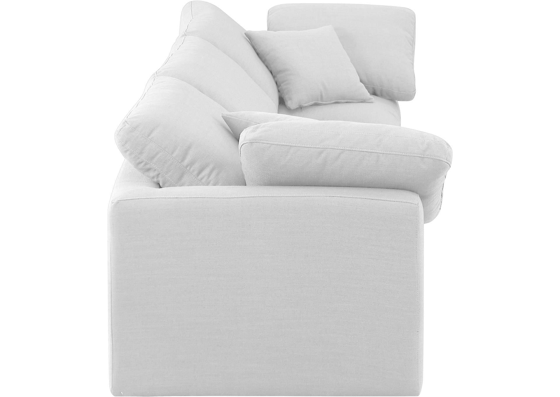 Indulge White Linen Textured Fabric Modular Sofa,Meridian Furniture
