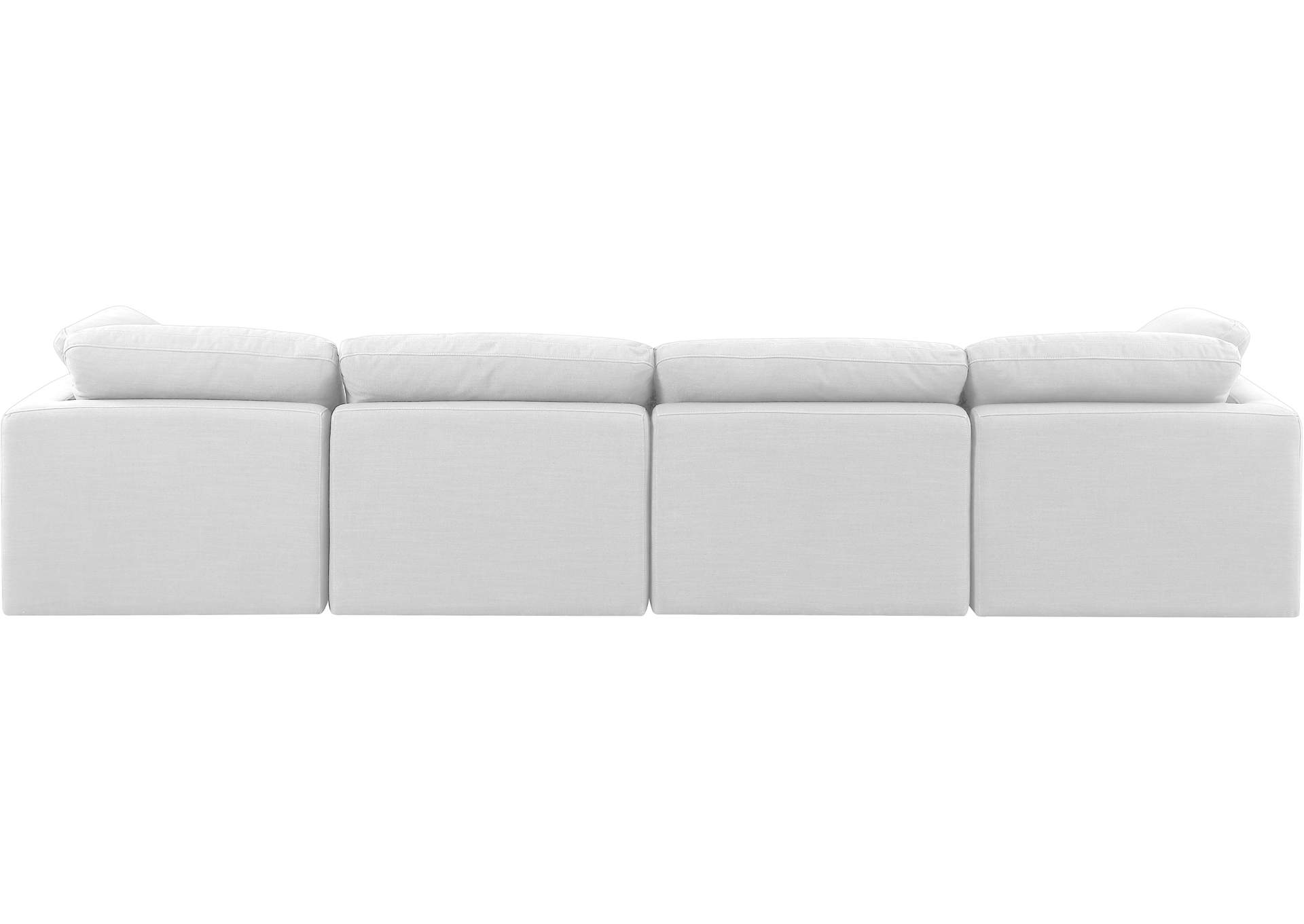 Indulge White Linen Textured Fabric Modular Sofa,Meridian Furniture