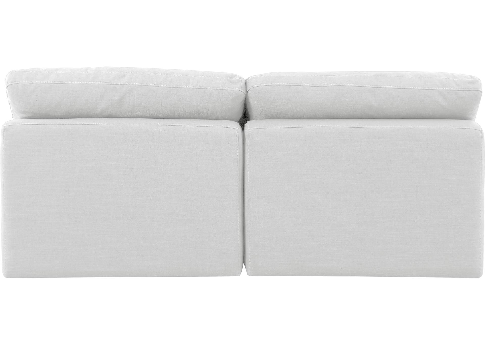 Indulge White Linen Textured Fabric Modular Sofa,Meridian Furniture