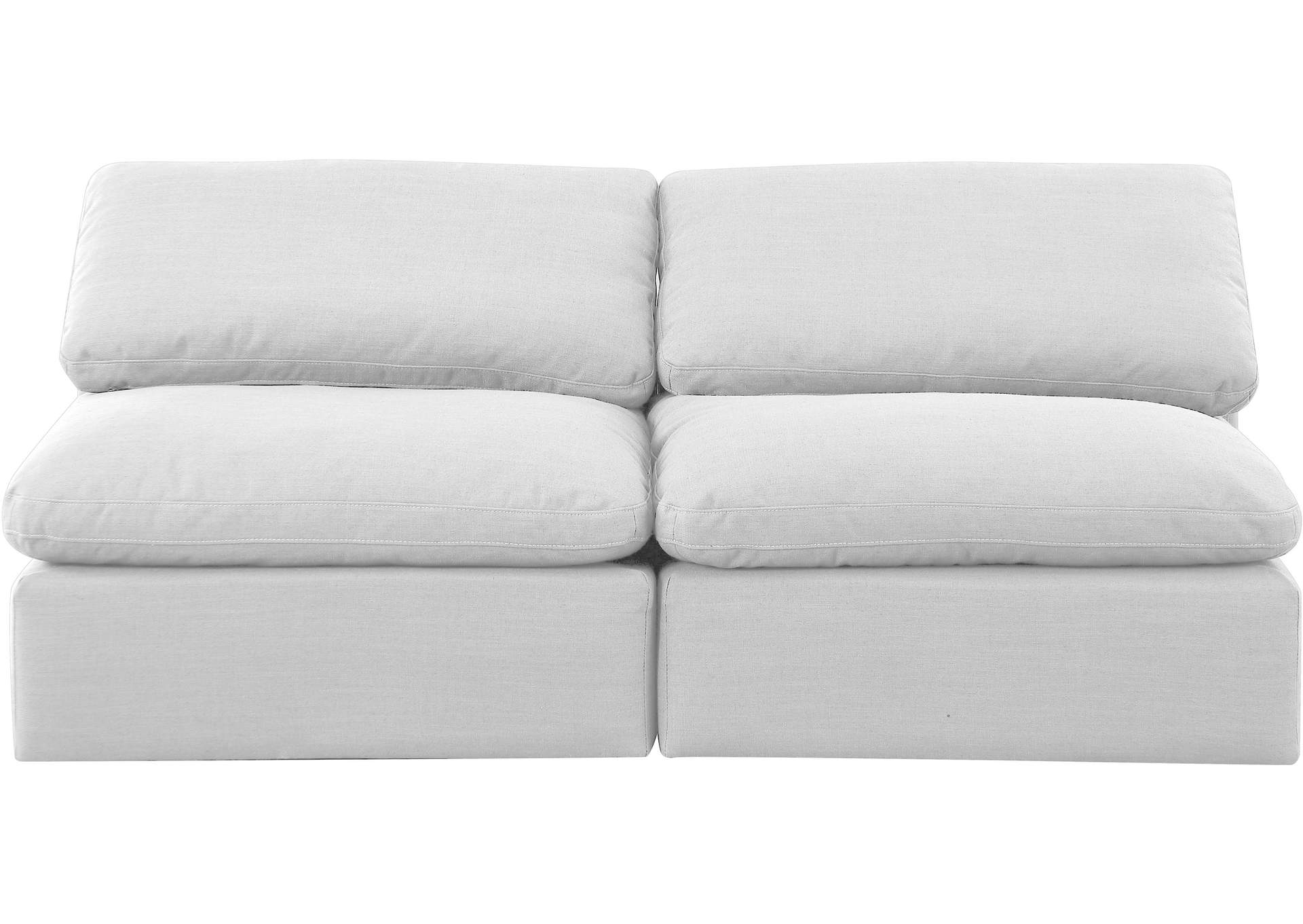 Indulge White Linen Textured Fabric Modular Sofa,Meridian Furniture