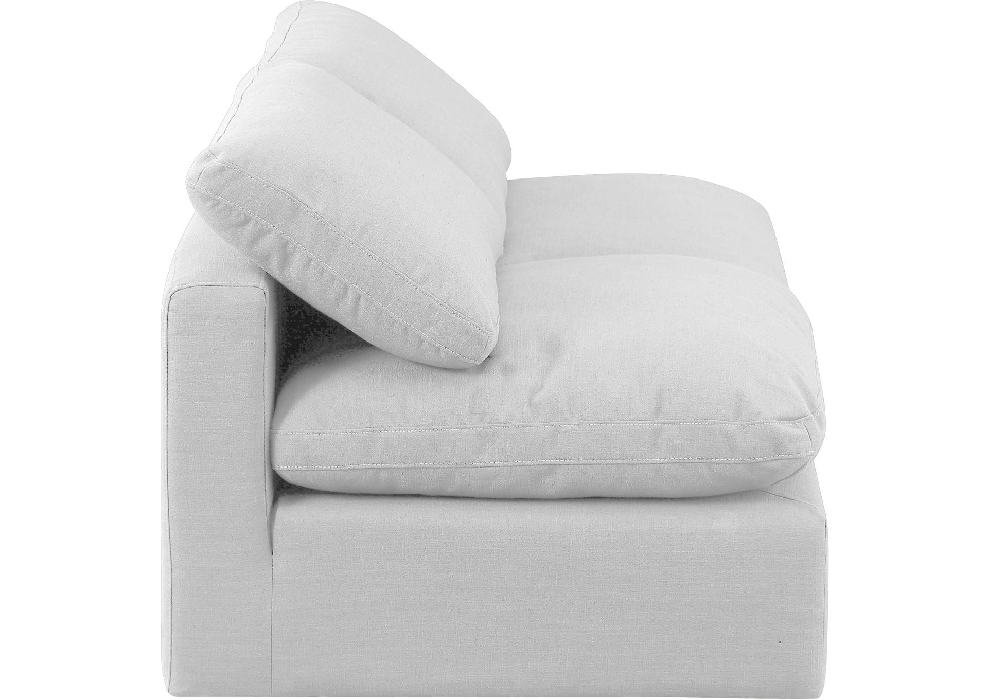 Indulge White Linen Textured Fabric Modular Sofa,Meridian Furniture