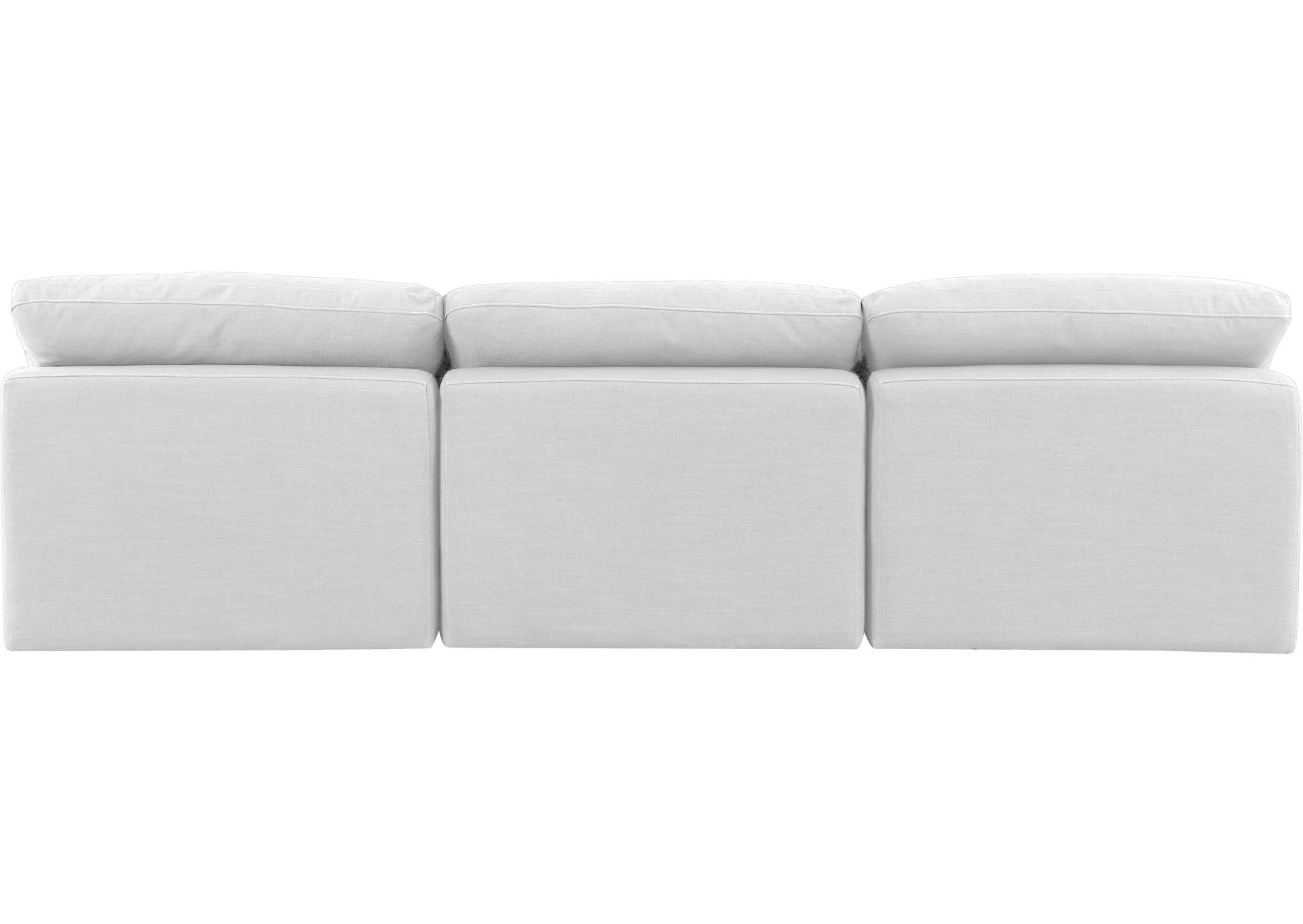 Indulge White Linen Textured Fabric Modular Sofa,Meridian Furniture