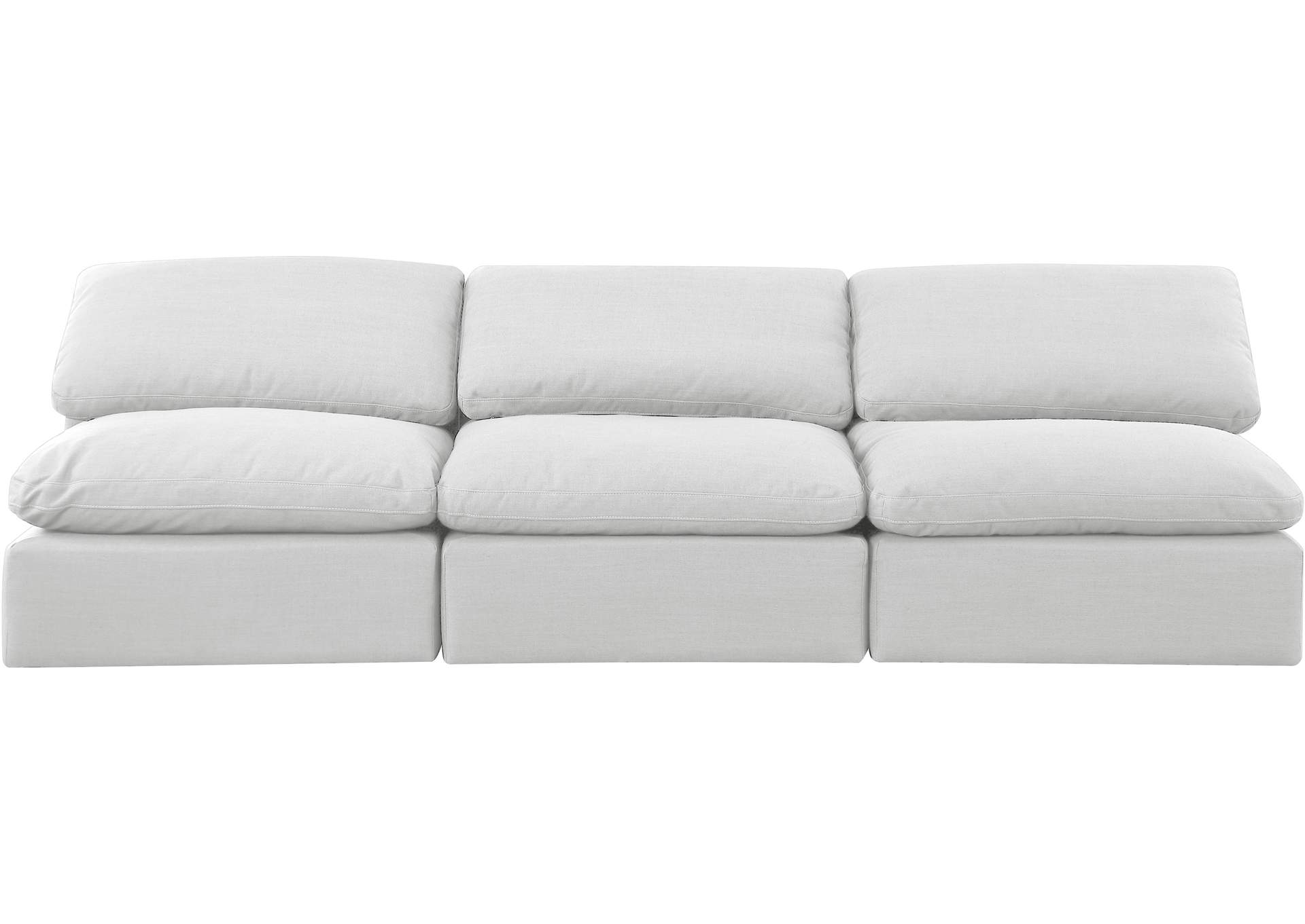 Indulge White Linen Textured Fabric Modular Sofa,Meridian Furniture