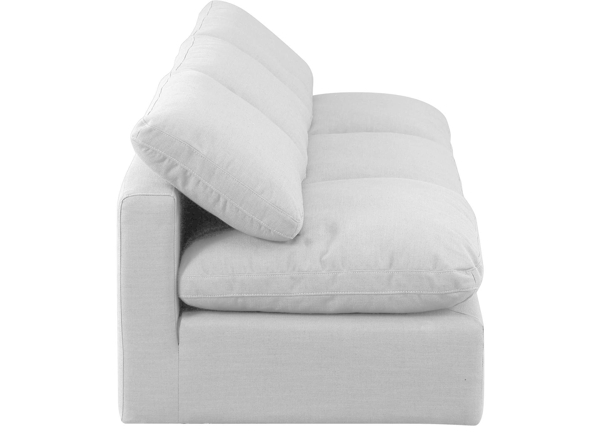 Indulge White Linen Textured Fabric Modular Sofa,Meridian Furniture