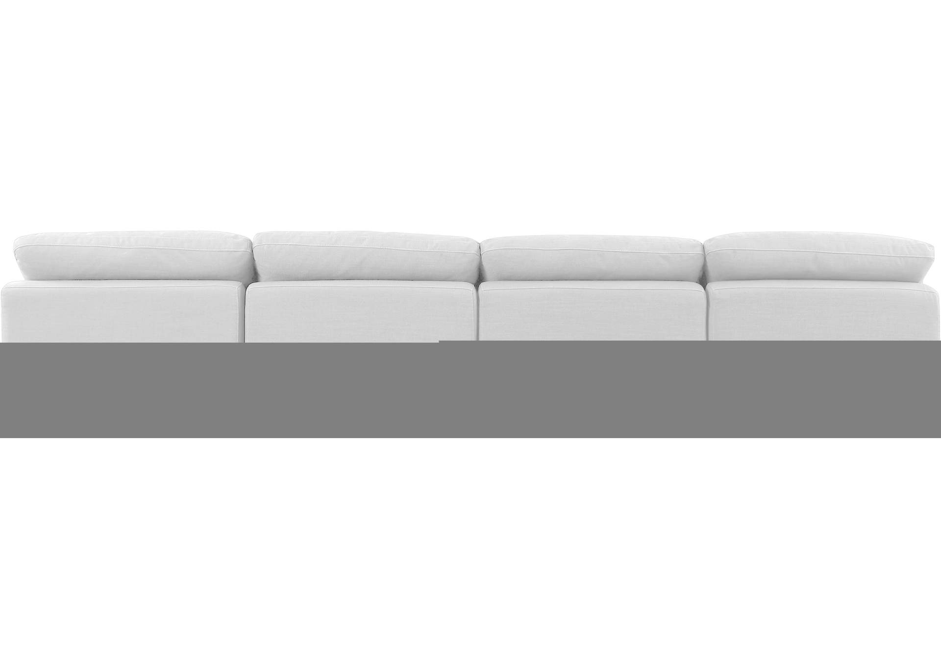 Indulge White Linen Textured Fabric Modular Sofa,Meridian Furniture