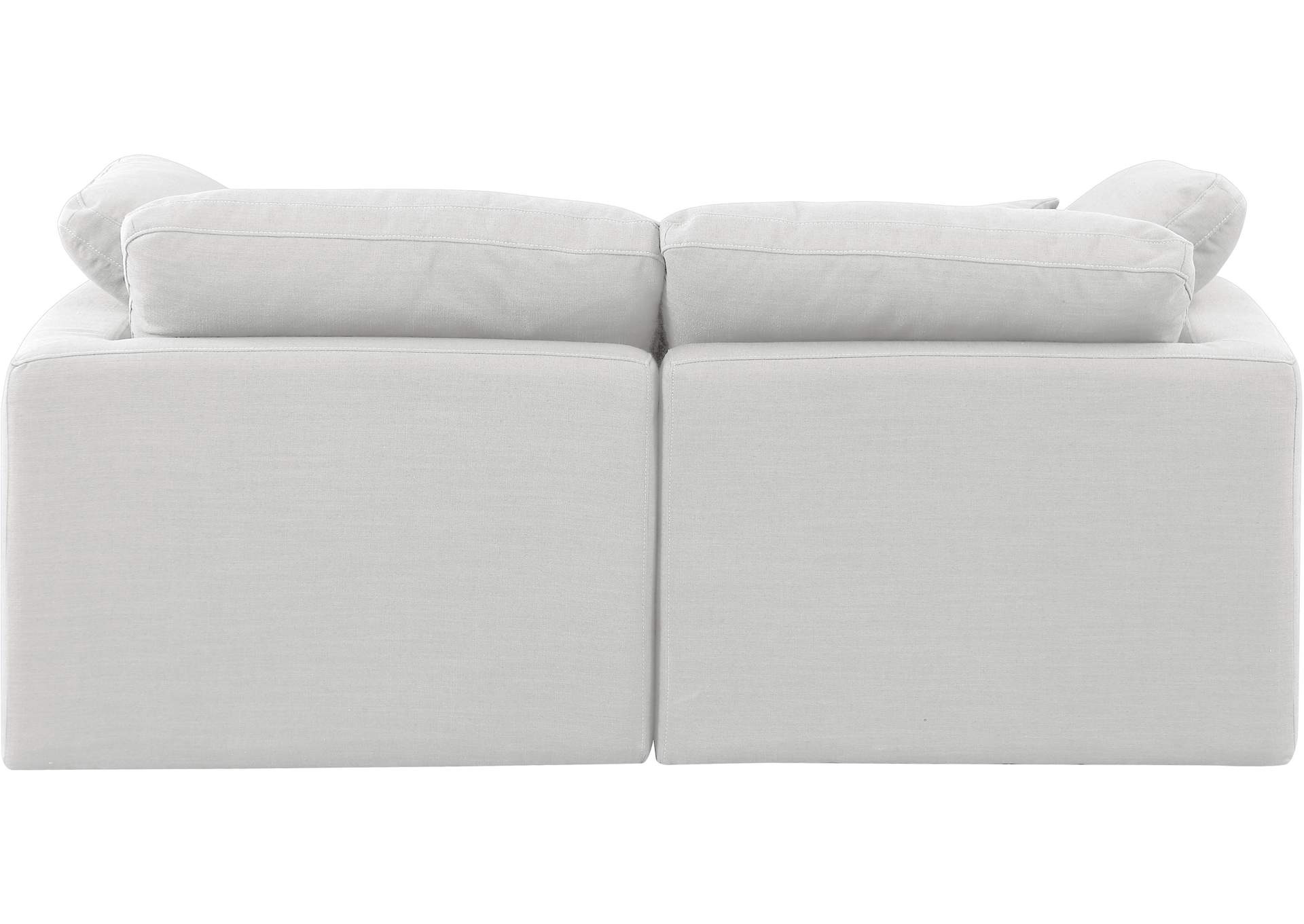 Indulge White Linen Textured Fabric Modular Sofa,Meridian Furniture