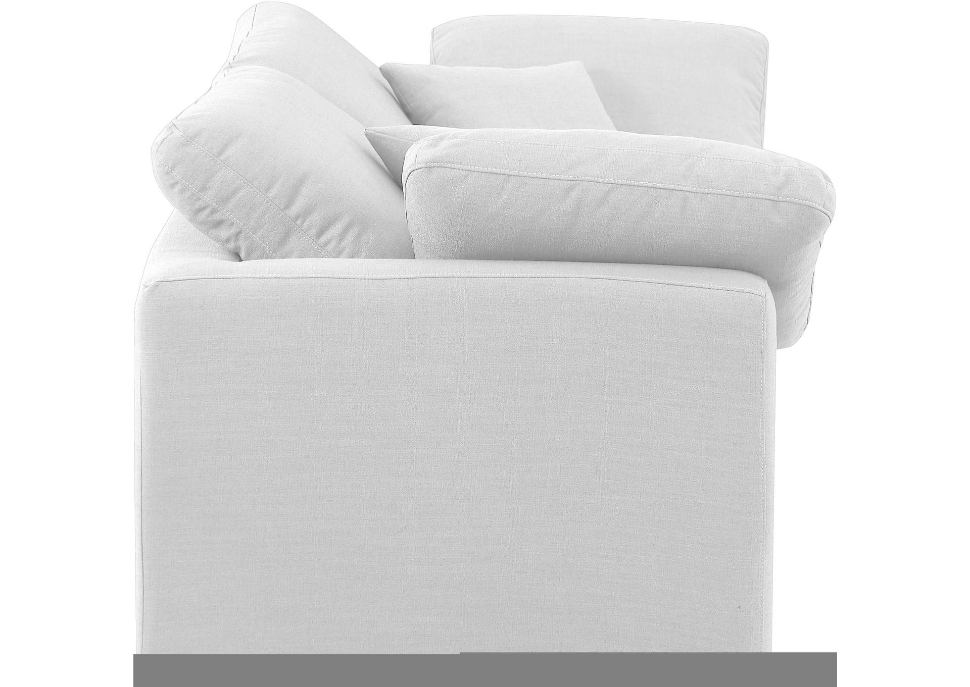 Indulge White Linen Textured Fabric Modular Sofa,Meridian Furniture