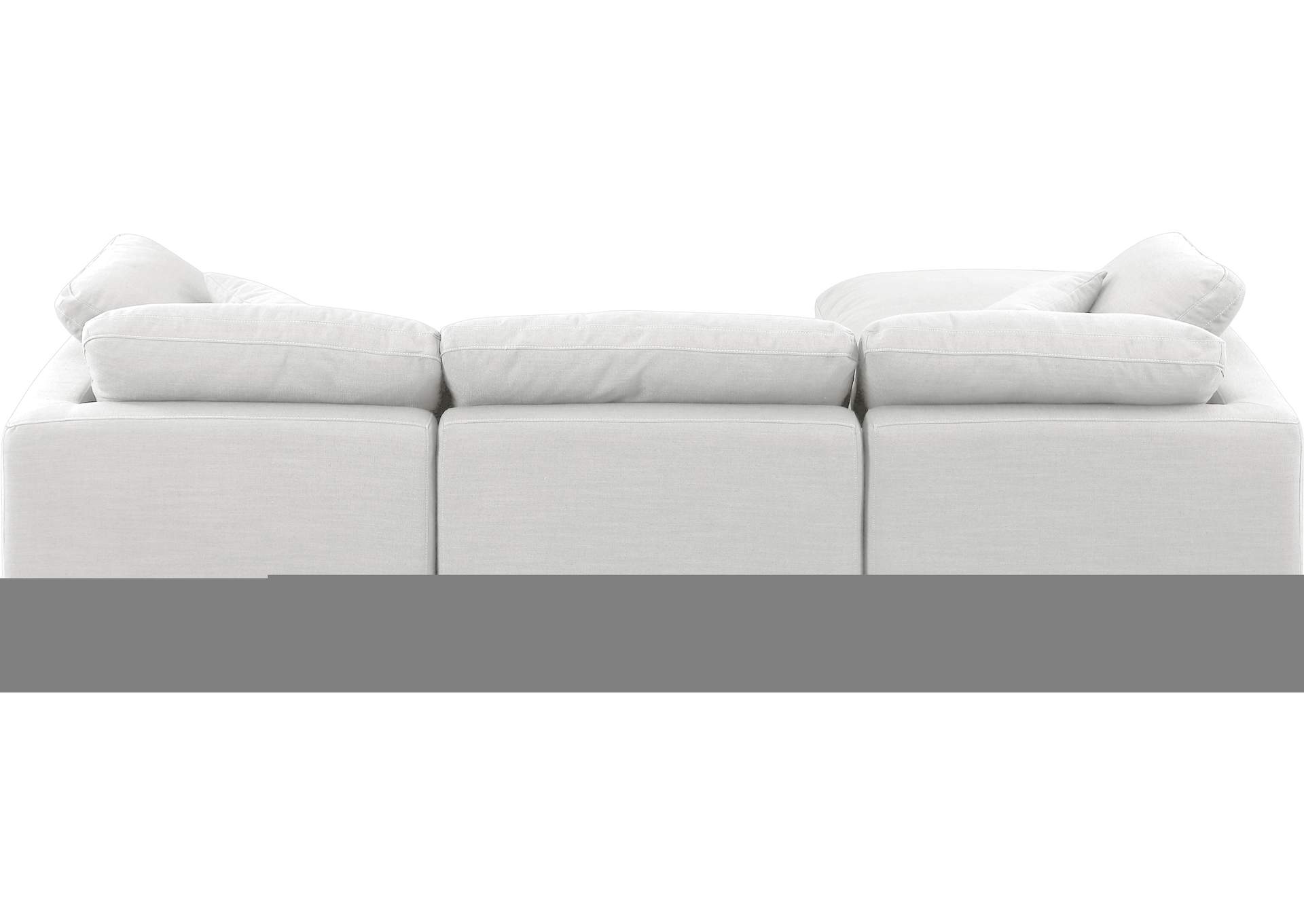 Indulge White Linen Textured Fabric Modular Sectional,Meridian Furniture