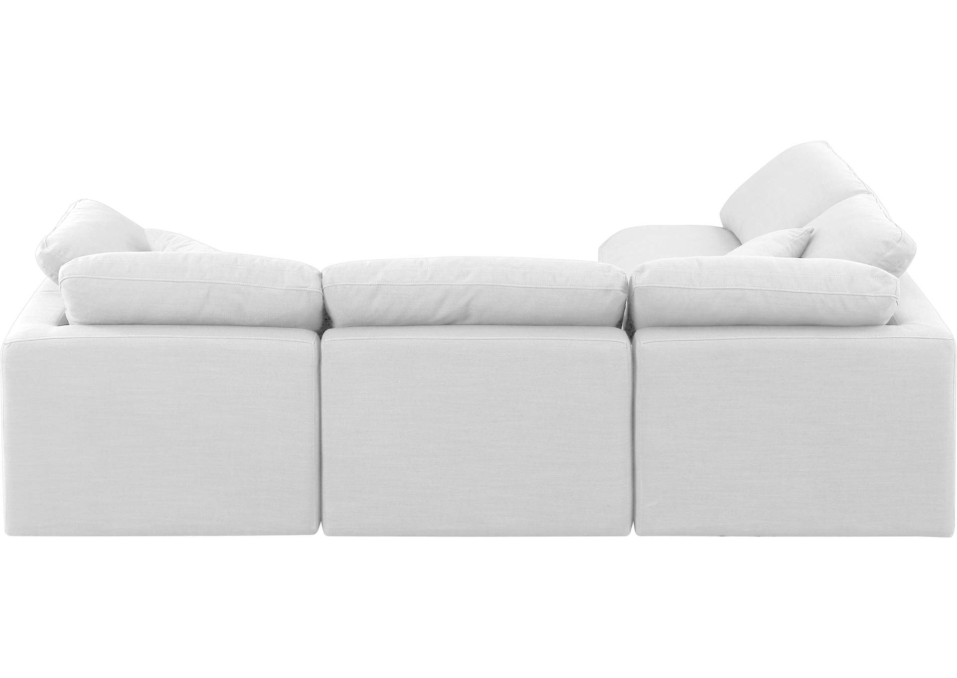 Indulge White Linen Textured Fabric Modular Sectional,Meridian Furniture